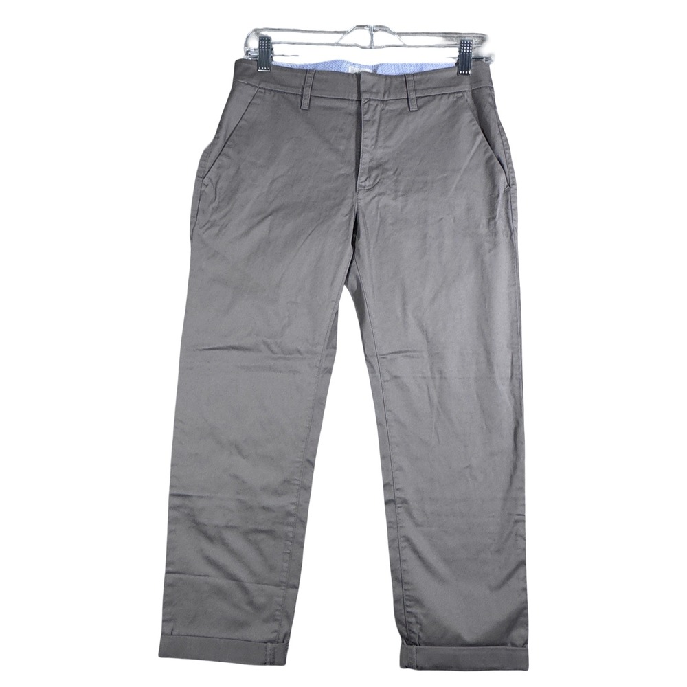 J.Crew Slim Boyfriend Chino Pants Womens 25P Gray Stretch Cotton Casual NWT